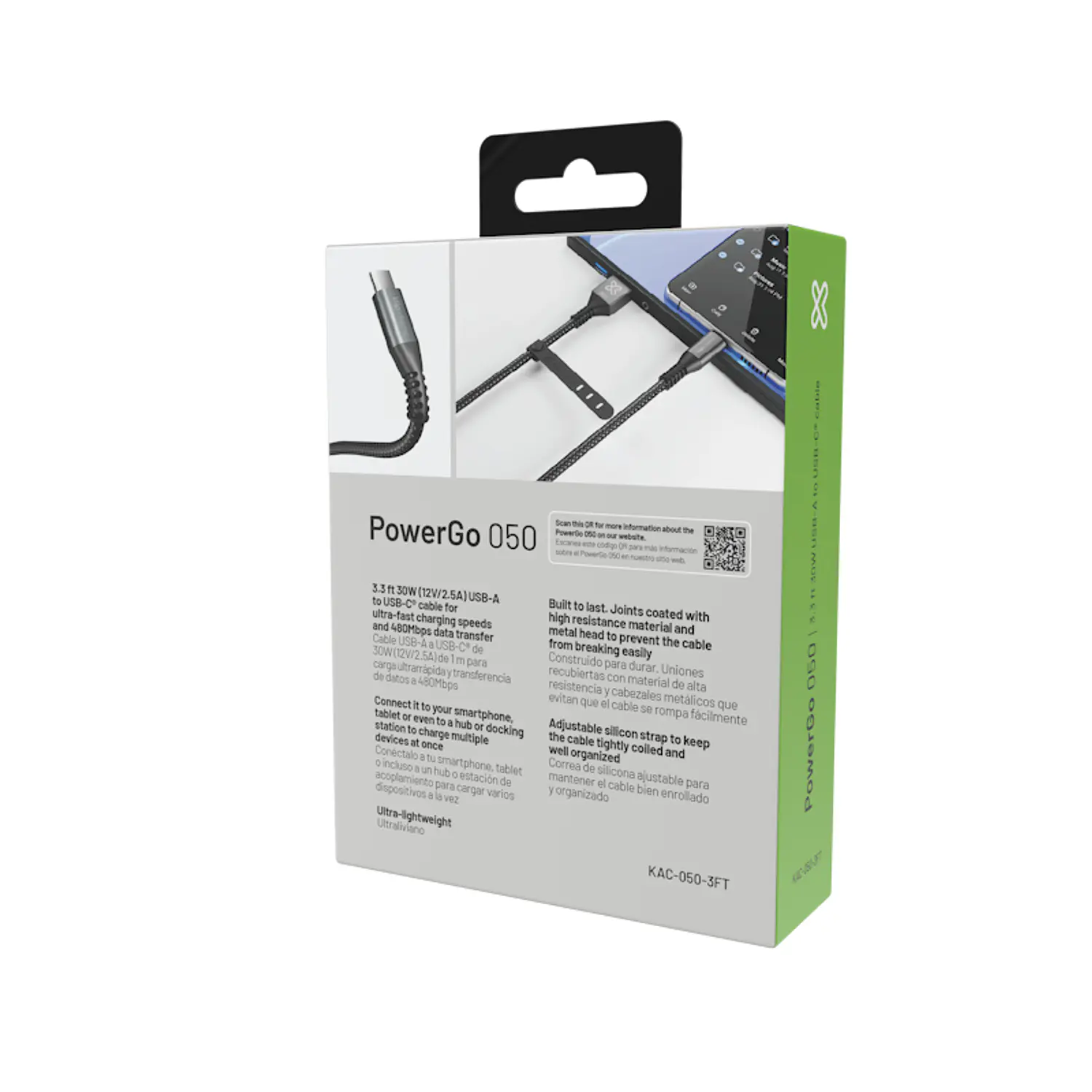 Klip Xtreme - USB cable - 24 pin USB-C KAC-050-3FT - Imagen 4