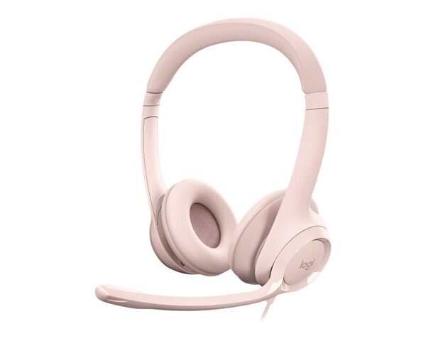 Logitech H390 Wired Headset for PC/Laptop, Rose