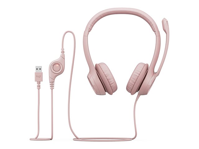 Logitech H390 Wired Headset for PC/Laptop, Rose - Imagen 2
