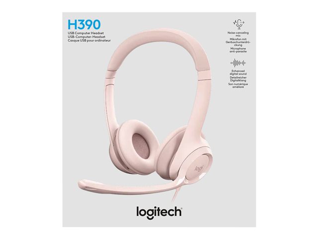 Logitech H390 Wired Headset for PC/Laptop, Rose - Imagen 4