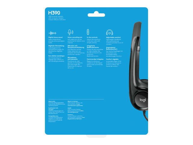 Logitech USB Headset H390 - Auricular - en oreja - Imagen 12