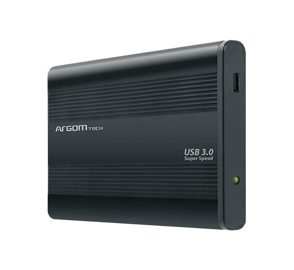 Argom Enclosure 2.5" - SATA a USB 3.0, velocidad hasta 5Gbps, carcasa metálica, color negro