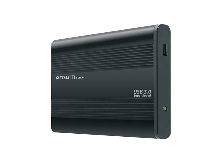 Argom Enclosure 2.5" - SATA a USB 3.0, velocidad hasta 5Gbps, carcasa metálica, color negro