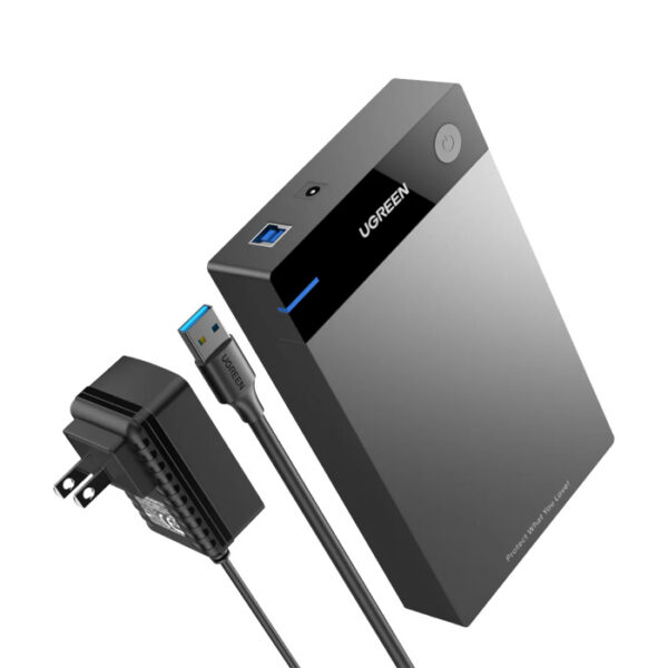 Ugreen US222 - Enclosure HDD y SSD de 3,5"/2,5", USB 3.0 a SATA III de alta velocidad, hasta 20 TB, no requiere controlador